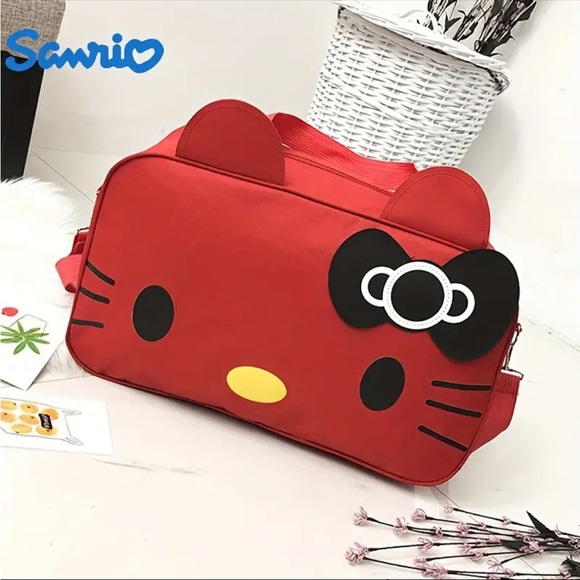 Hello Kitty Handbags - Hello Kitty Large Weekender Bag, Hello Kitty Duffle Bag, Gym Bag, Cat Bag